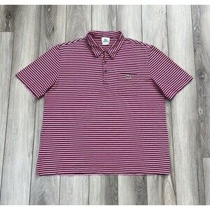 Lacoste Striped Short Sleeve Polo Shirt Mens Size 5 Embroidered Logo 100% Cotton